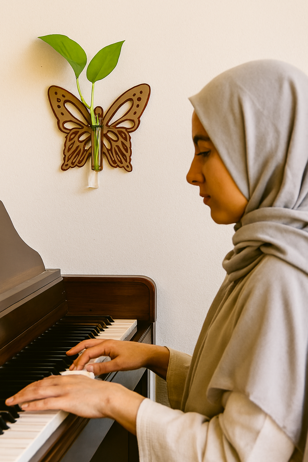 تصویر 3 محصول استند دیواری پروانه‌ای با گلدان شیشه‌ای 