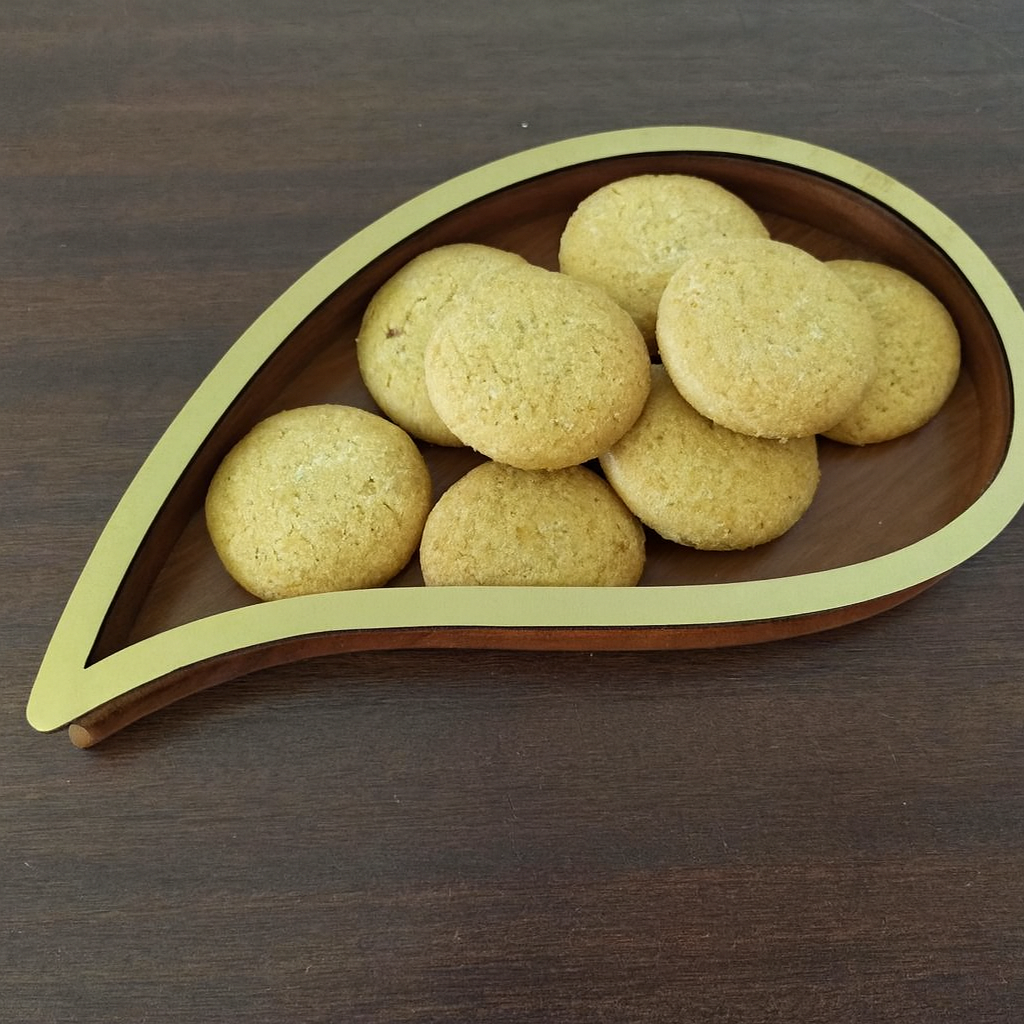 سینی چوبی لوکس با لبه طلایی